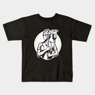 working the pole nurse Kids T-Shirt